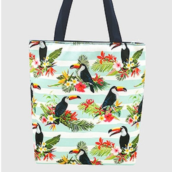 Tropical Toucan Shoulder Tote Bag - Picture 6 of 7